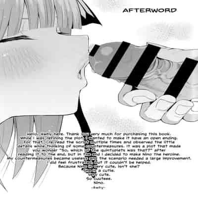 (C97) [Bad Mushrooms (Chicke III, 4why)] Nibun no Yuudou Half Seduction (Gotoubun no Hanayome) [English]